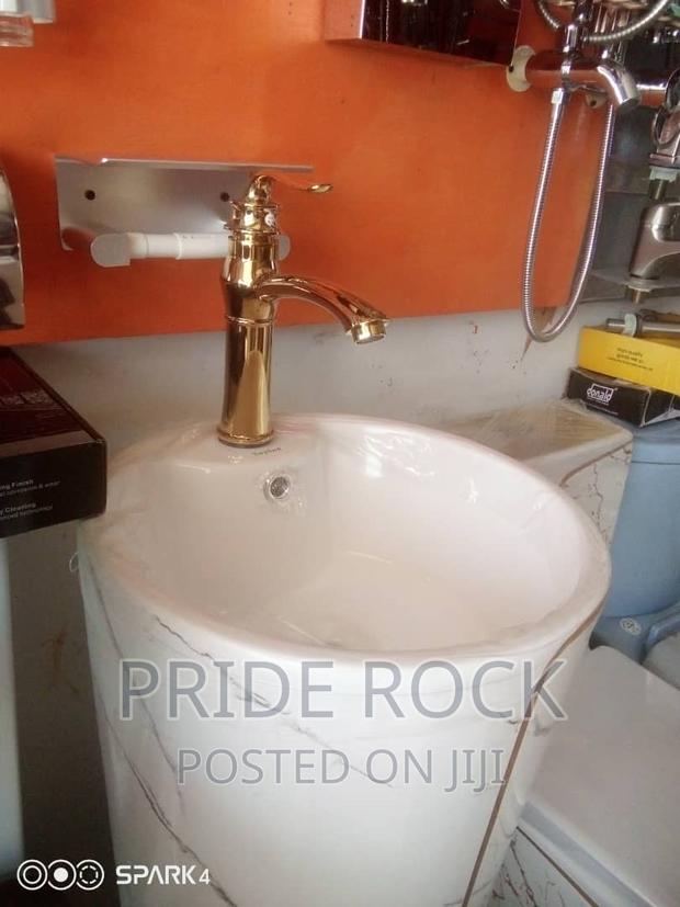 Golden Executive One Piece Wc, Wash Hand Basin and Tap · Photo 4
