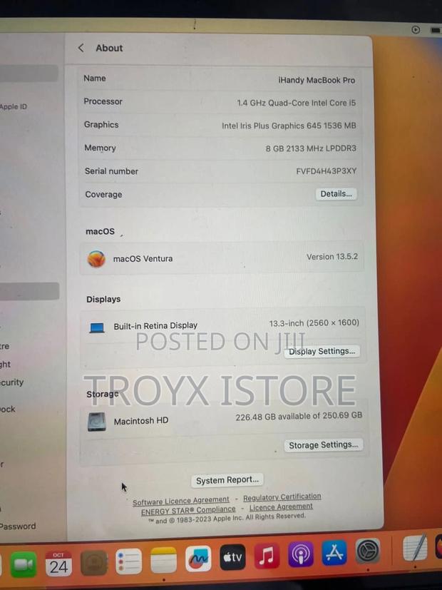 Laptop Apple MacBook Pro 2019 8GB Intel Core I5 SSD 256GB