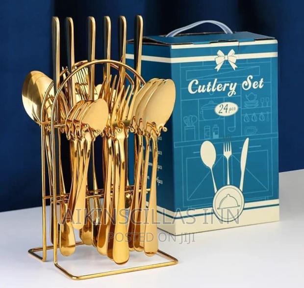 24pcs Gold Luxury Cutlery Set · Photo 2