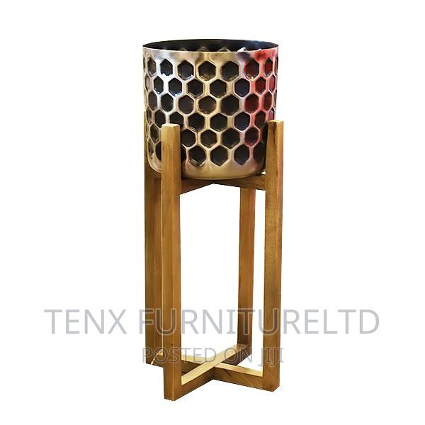 Decor Planter With Wooden Stand Medium
