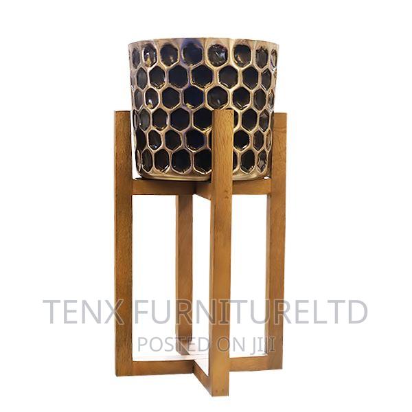 Decor Planter With Wooden Stand Large photo 2