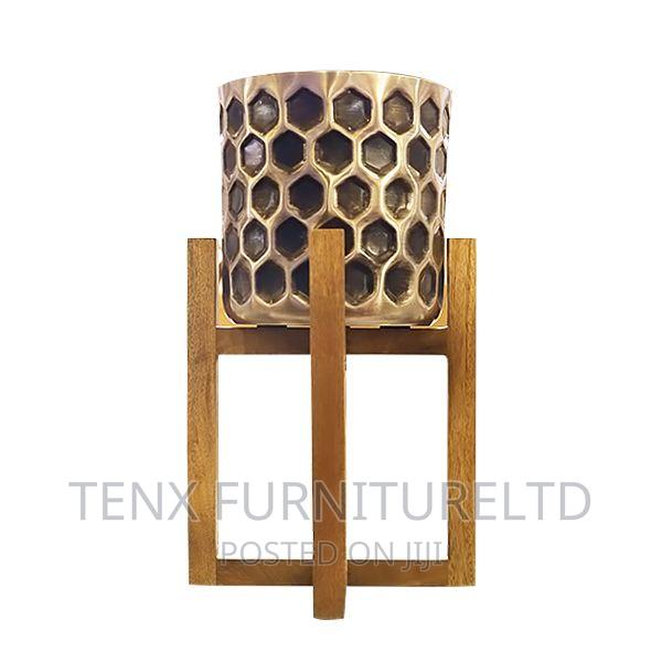 Decor Planter With Wooden Stand Small(Accasia)) photo 2