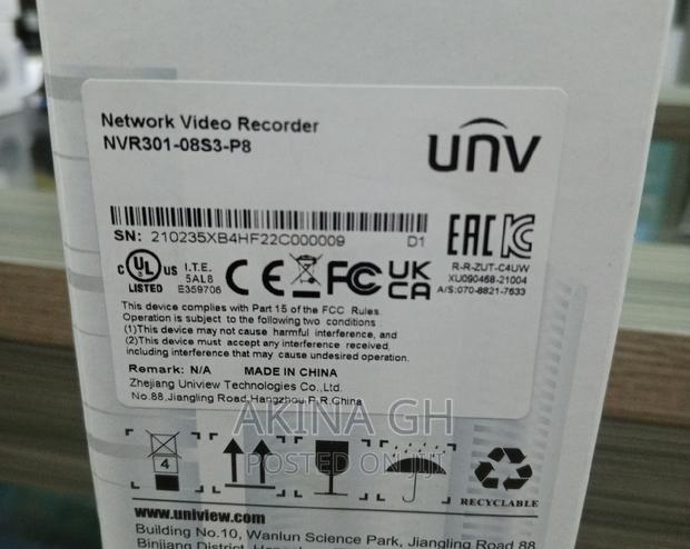 Uniview 8ch Network Video Recorder Nvr301-s3-p8 Series · Photo 3