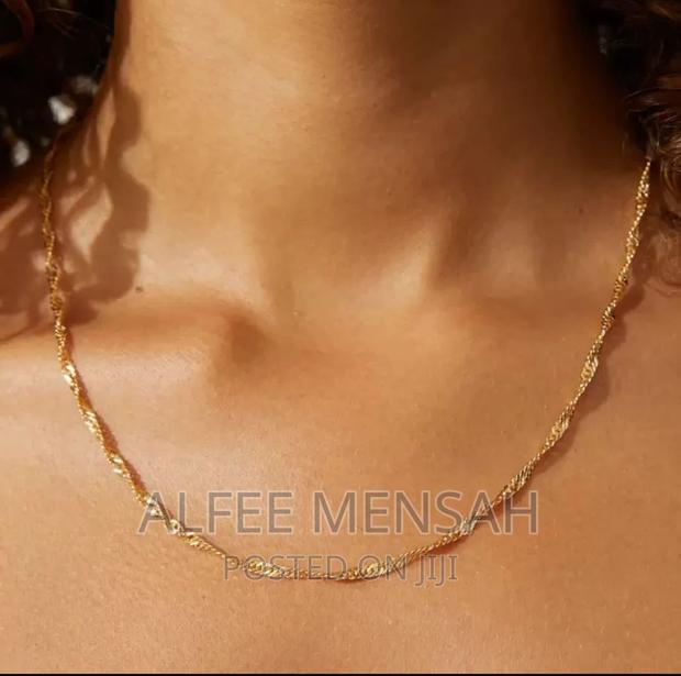Gold Necklace Water Ripple No Pendant Personalized