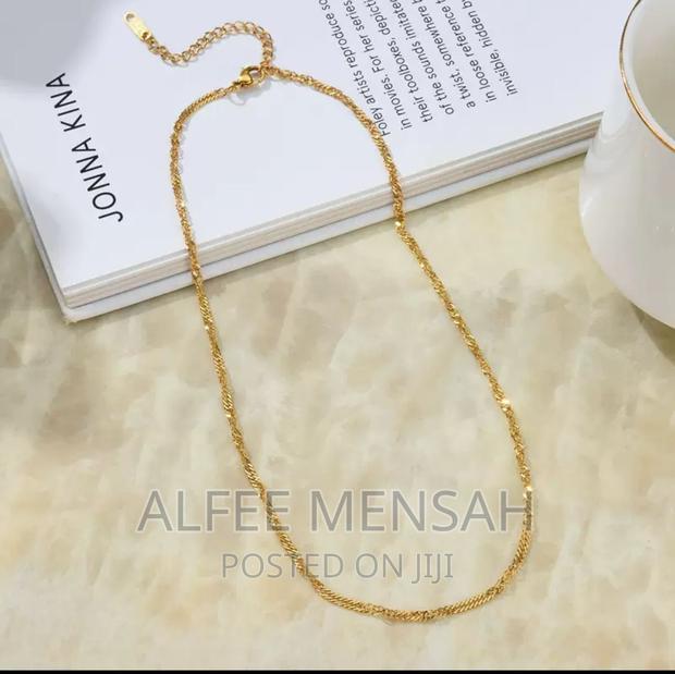 Gold Necklace Water Ripple No Pendant Personalized
