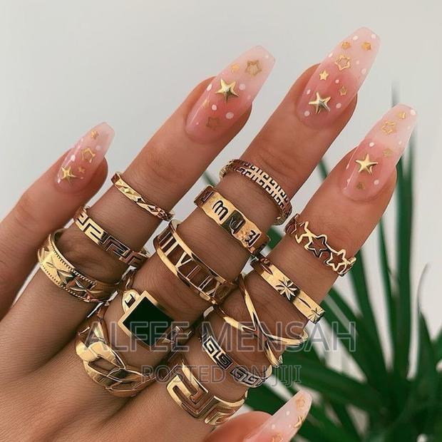 Gold Joint Personalized Rings Set
