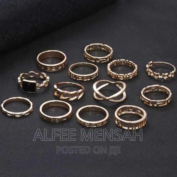 Gold Joint Personalized Rings Set