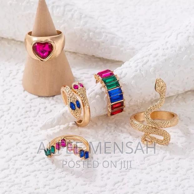 Vintage Emerald Zircon Knuckle 6-piece Ring