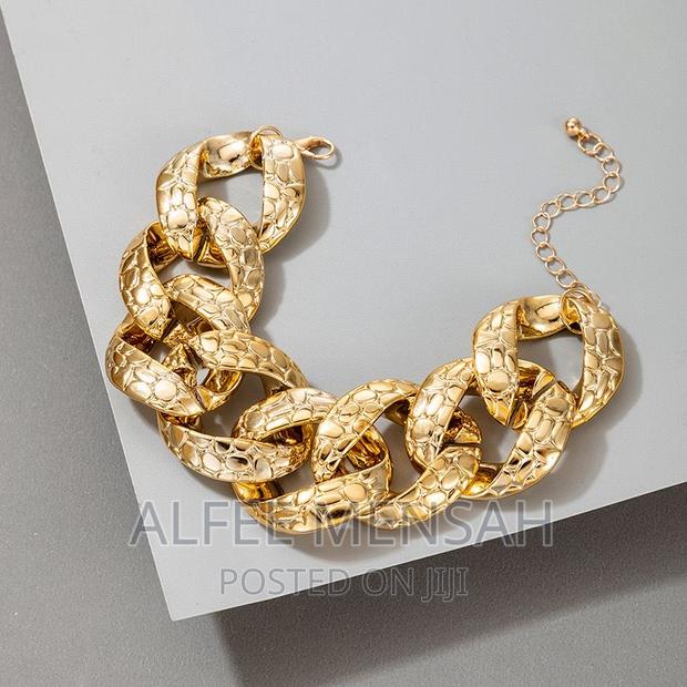 Gold Large Faceted Twist Anklet