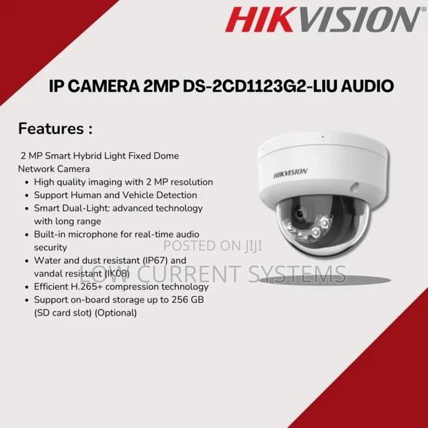 Hikvision 2mp Ip Camera Hybrid Audio Dome Ds-2cd1123g2-Liu · Photo 1