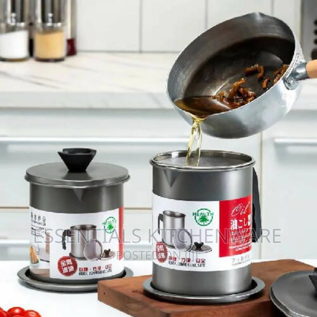 Stainless Steel Oil Sieve Storage Cup -1.4l · Photo 1