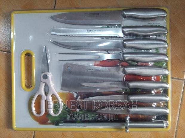 10pcs Quality Stainless Knives Set Plus Chopping Board · Photo 2