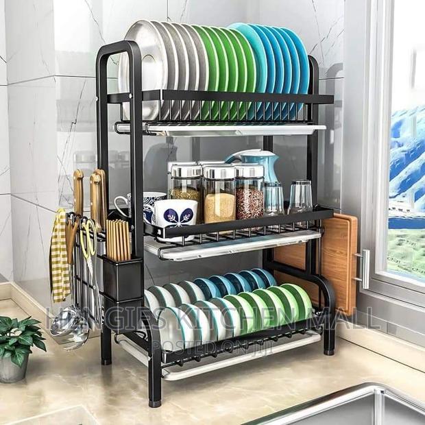 3 Layer Metallic Dish Rack · Photo 3