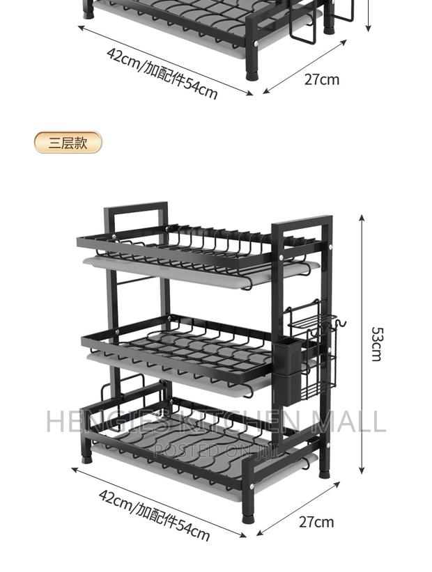 3 Layer Metallic Dish Rack · Photo 4