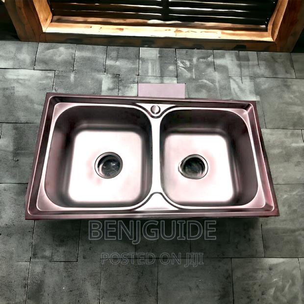 Double Bowl Cabinet Kitchen Stainless Steel/ Armless · Photo 3