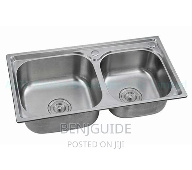 Double Bowl Cabinet Kitchen Stainless Steel/ Armless · Photo 4