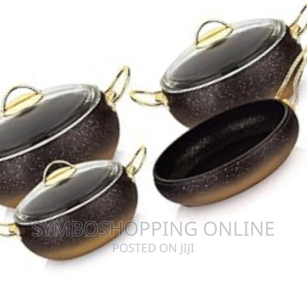 OMS Non-Stick Granite Cookware Set – Black Gold – 7-Piece UK photo 4