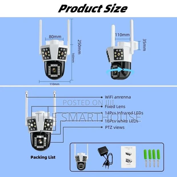 Smart Triple Lens CCTV Camera (Plus Free 128G Memory Card) photo 8