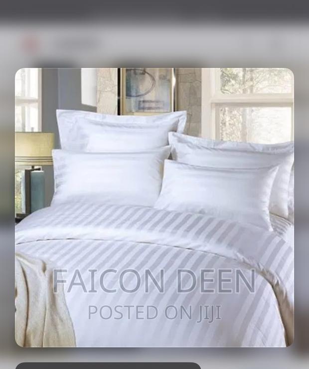 Original White Stripped Hotel Cotton Duvet Set (7 Pcsset · Photo 2