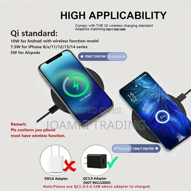 60-100w Wireless Fast Charger Pad 4 iPhones /Android Phones photo 7