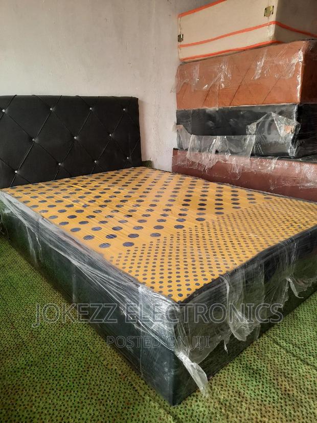 Complete Double Bed Leather Covered