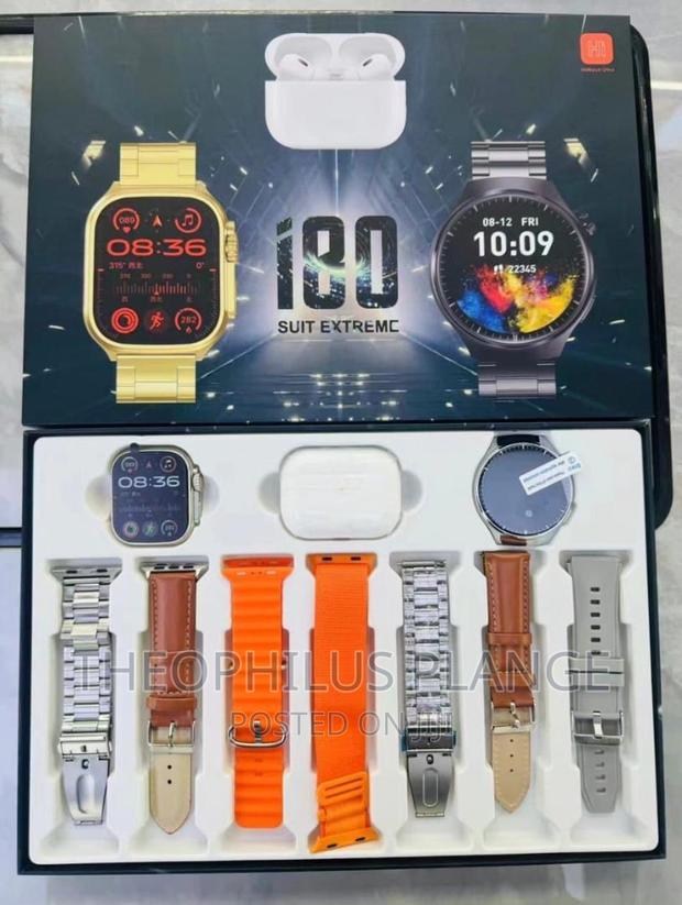 I80 Smart Watch Combo , Multiple Straps Plus Free Airpods · Photo 3