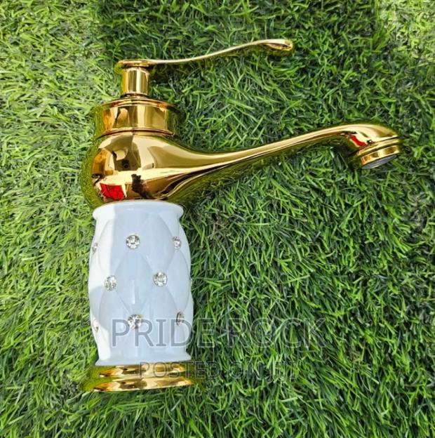 Gold and White Mixture Basin Tap, Faucet, Hot and Cold Tap · Photo 2