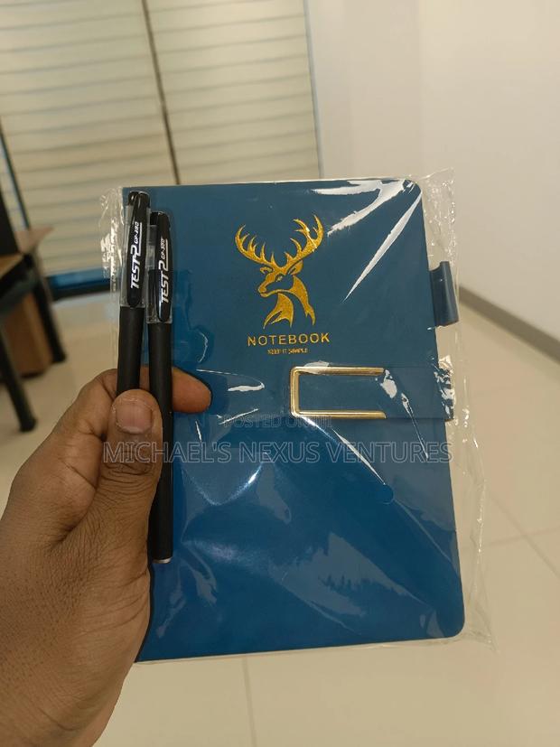 Diary Note or Notebook Blue With 2 Pens