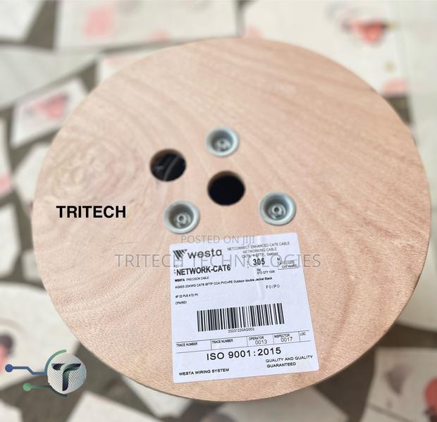 Westa Cat6 Cable Outdoor SFTP Cca Pvc+Pe Double Jacket Black · Photo 3