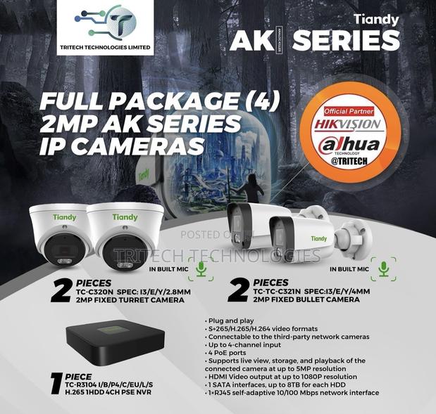 Tiandy 2mp 4ch IP Camera KIT Full Package + 1tb HDD · Photo 2