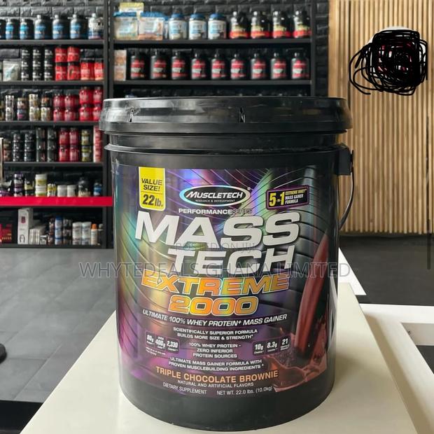 MASSTECH XTREME 2000 WEIGHT Gainer Whey Protein 22lbs Bucket · Photo 2