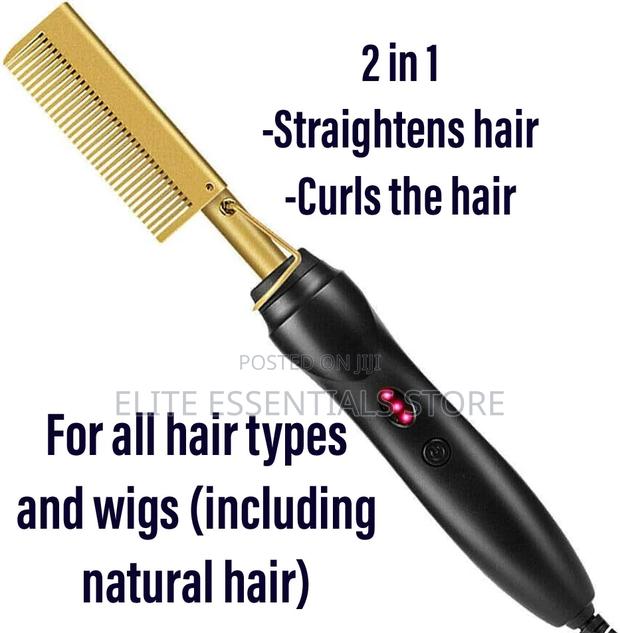 2 in 1 Hair Straightener Electric Hot Comb and Curler · Photo 3