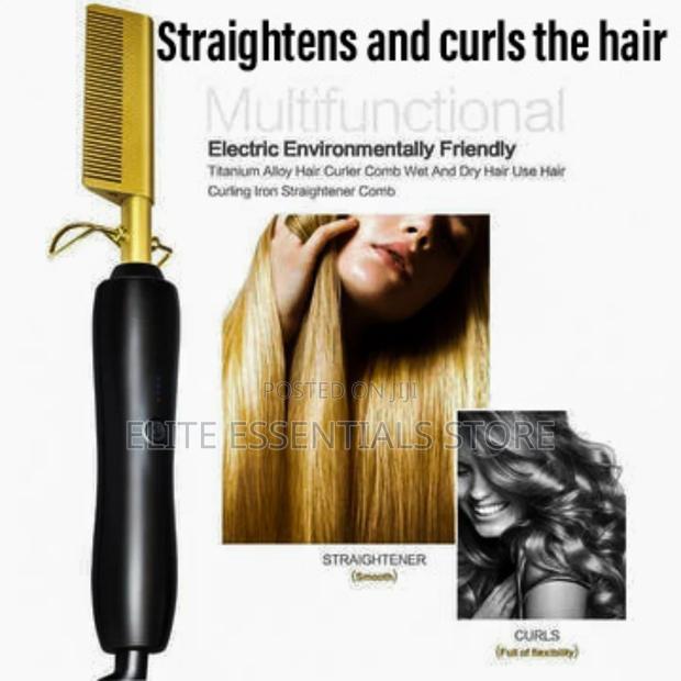 2 in 1 Hair Straightener Electric Hot Comb and Curler · Photo 4
