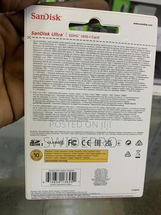 Sandisk 16GB Ultra SDHC UHS-I HD Camera Memory Card 80mb/S · Photo 4