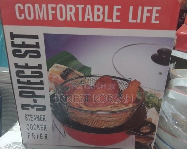 3 Pieces Set Steamer Cooker Frier · Photo 2
