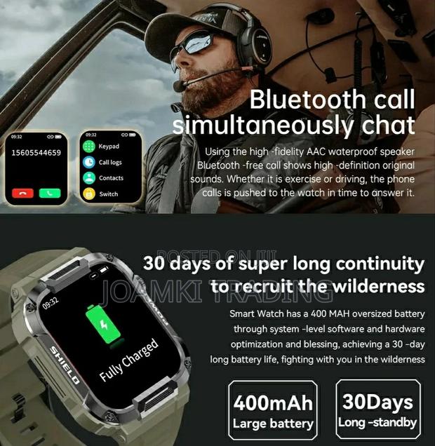 Rugged Smartwatch/Blutooth Call/Health Monitor/Ip68/Ios/Andr photo 6