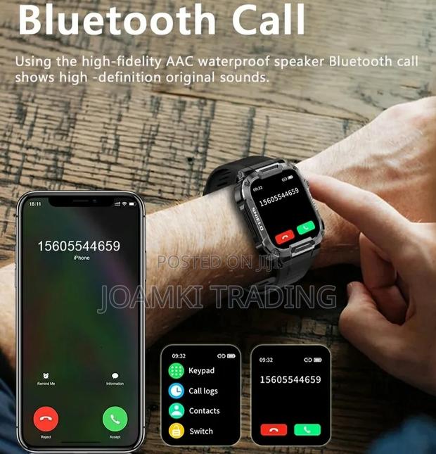 Rugged Smartwatch/Blutooth Call/Health Monitor/Ip68/Ios/Andr photo 3