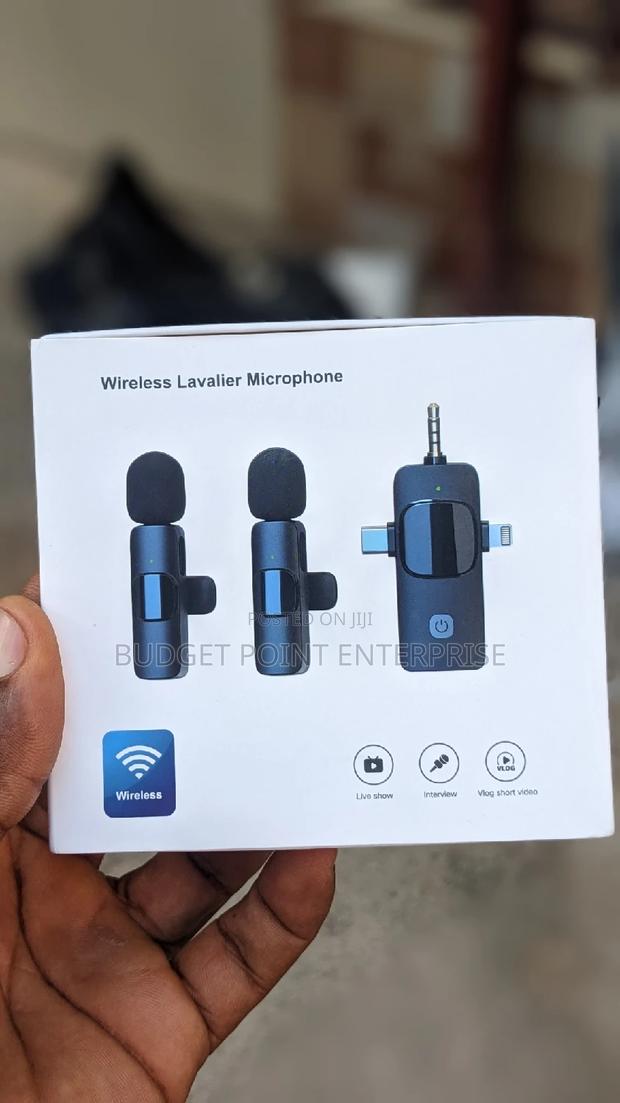 3-in-1 Wireless Lapel Microphone for iPhone, Android, Camera