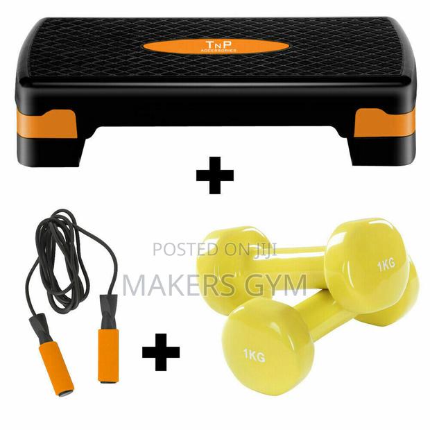 Aerobic Step Exercise Stepper Cardio + Jump Rope+1kg Dumbbel · Photo 3