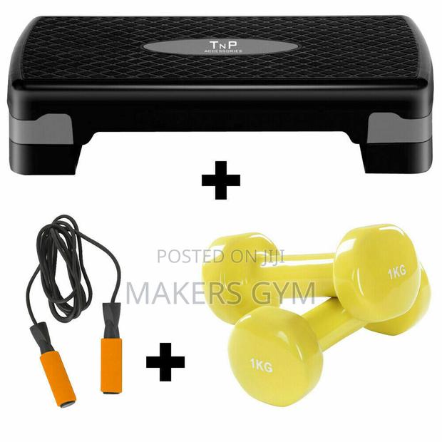 Aerobic Step Exercise Stepper Cardio + Jump Rope+1kg Dumbbel · Photo 4