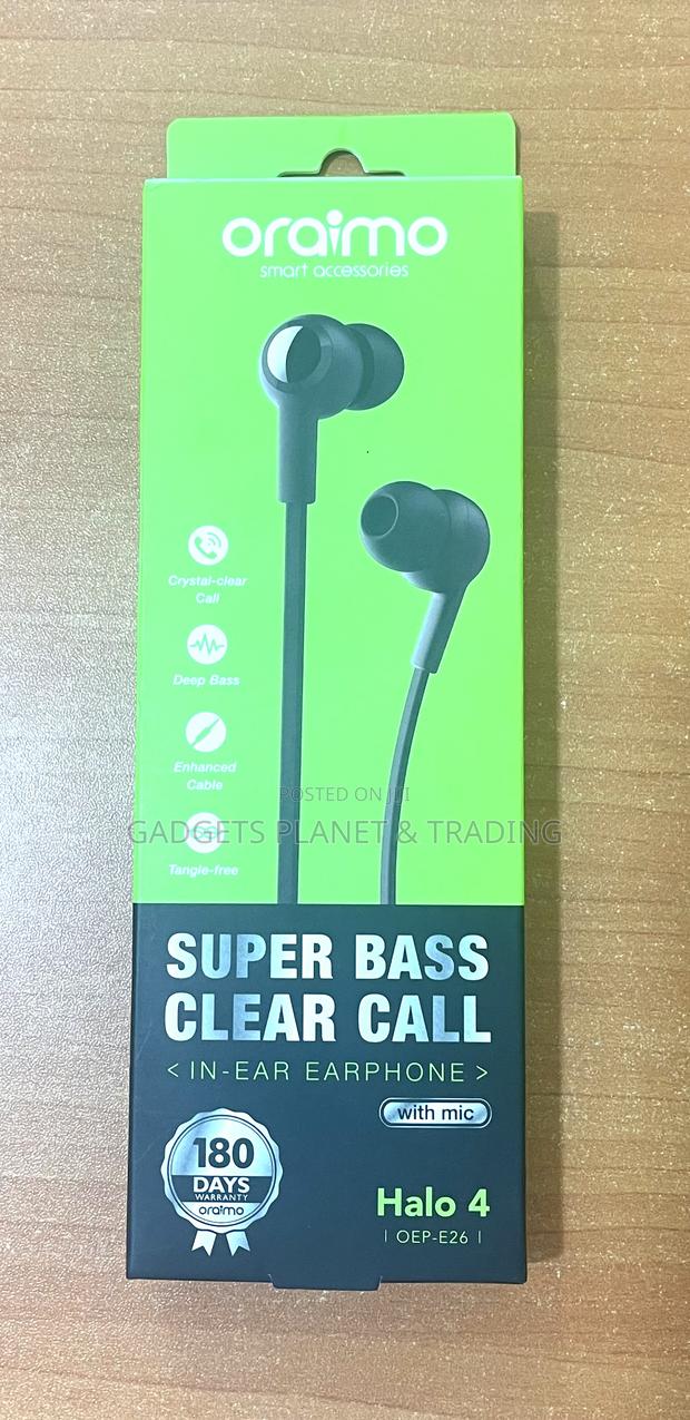 Oraimo Halo 4 Superbass Clear Calls Inear Earphone - Oep-E26 · Photo 3