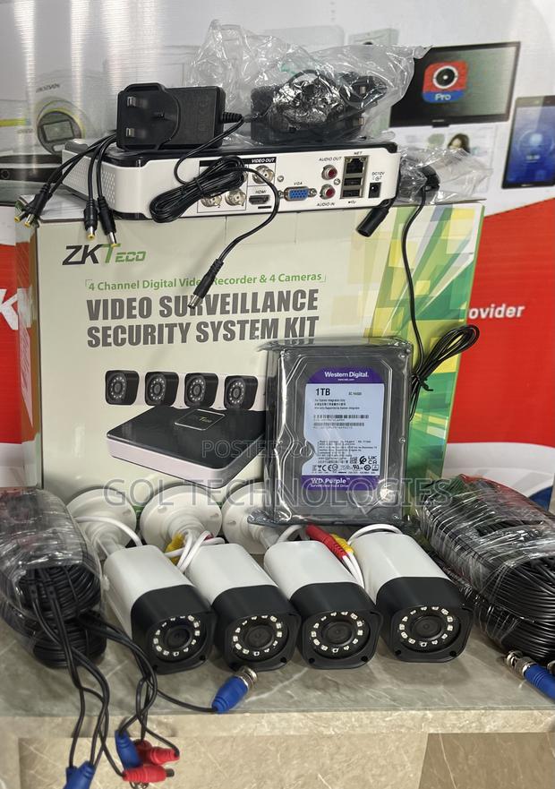 4ch Complete Kit or Set With 1tb Surveillance HDD Zkteco · Photo 3