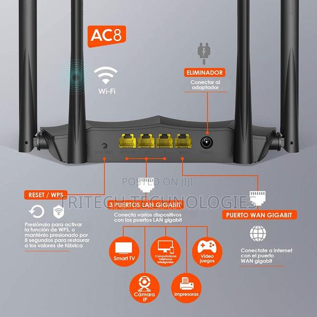 Tenda Ac8 Ac1200 Dual-Band Gigabit Wireless Router · Photo 4