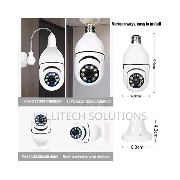 2MP Smart Wifi CCTV Bulb Camera, Easy to Install