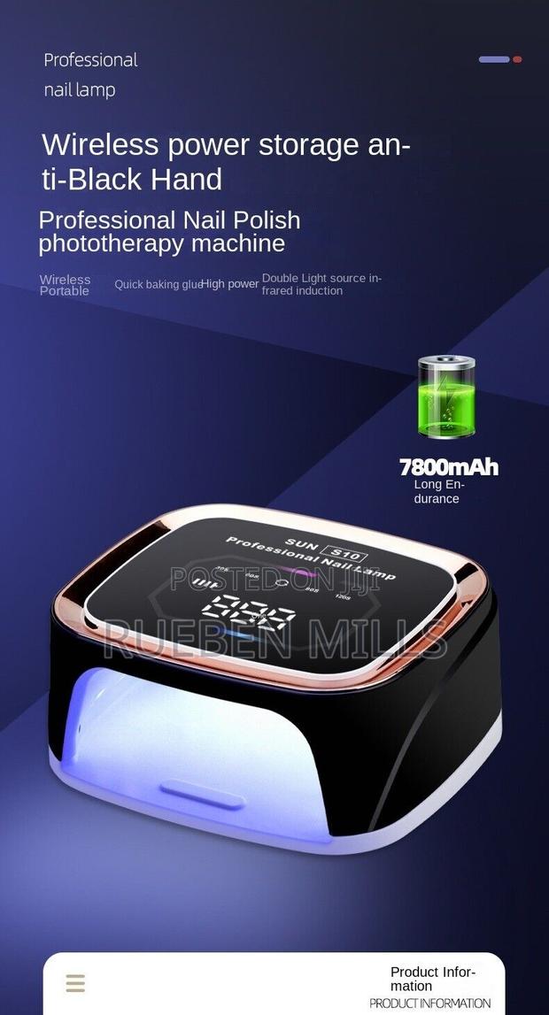 Black Rechargeable Wireless Sun S10 Gel Machine Nail Dryer · Photo 4