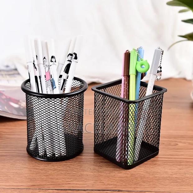 2 PCS Office Desk Pen Pot Ruler Scissor Pencil Holder Cup