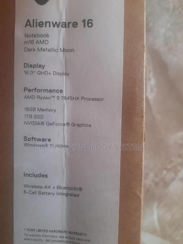 New Laptop Dell Alienware M16 16GB AMD Ryzen 9 SSD 1T photo 3