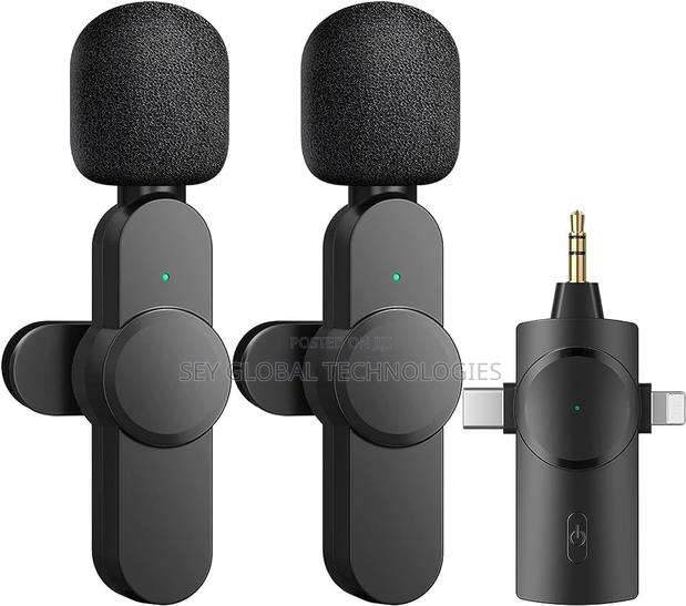 3-in-1 Wireless Lavalier Microphone Dual Mics