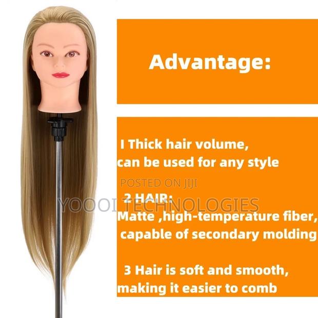 Mannequin Training Head Doll With Hair photo 2