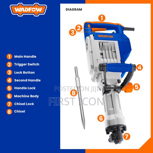 1700w Demolition Hammer Breaker - Wadfow - WDB1D90 photo 4